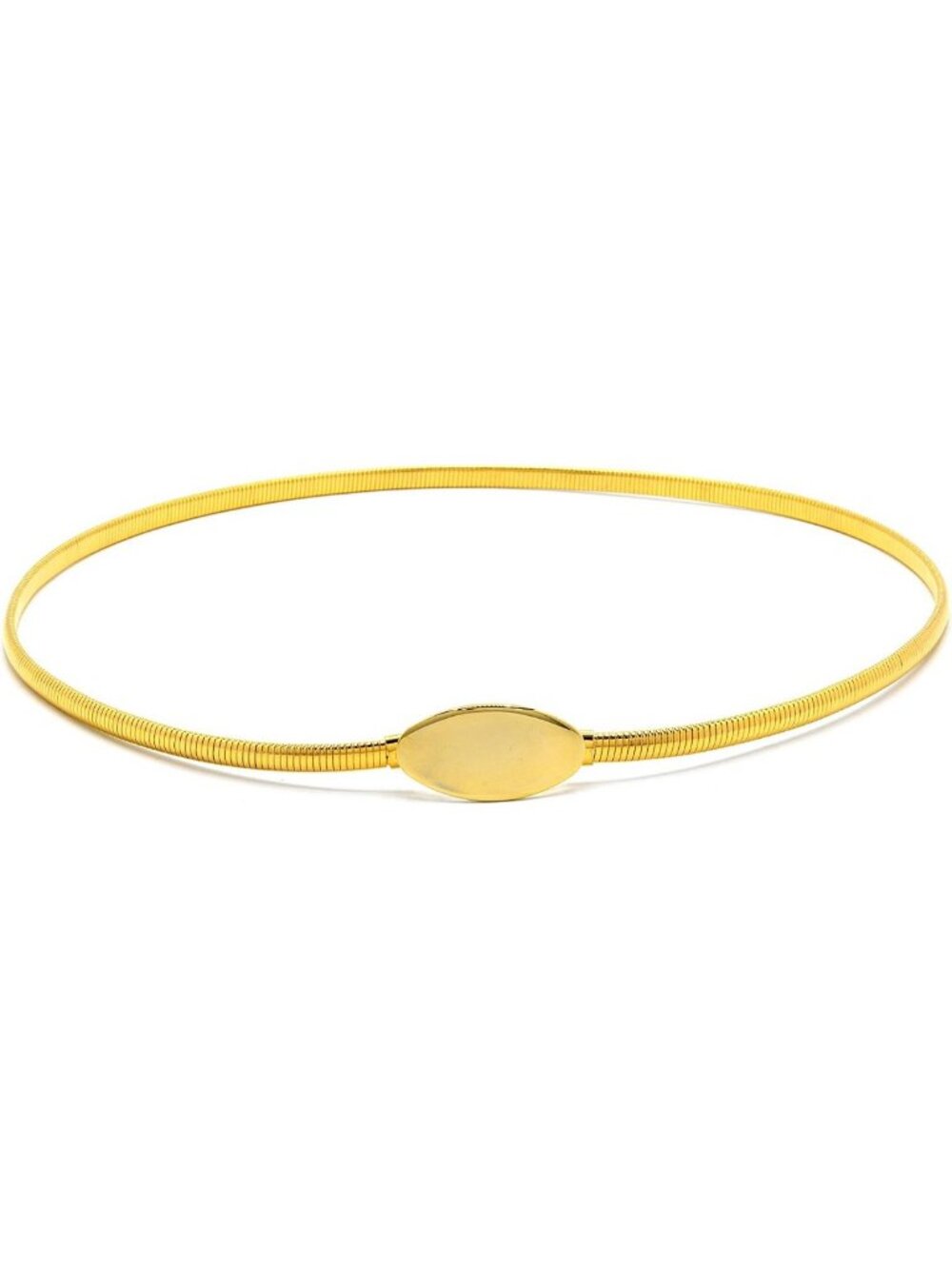 Chic 18K Gold Plated Omega Chain Stretch Skinny Cobra Belt, Size 28"-34